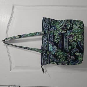 Vera Bradley Blue Rhapsody Original Tote Bag Shoulder Purse Quilted Retired